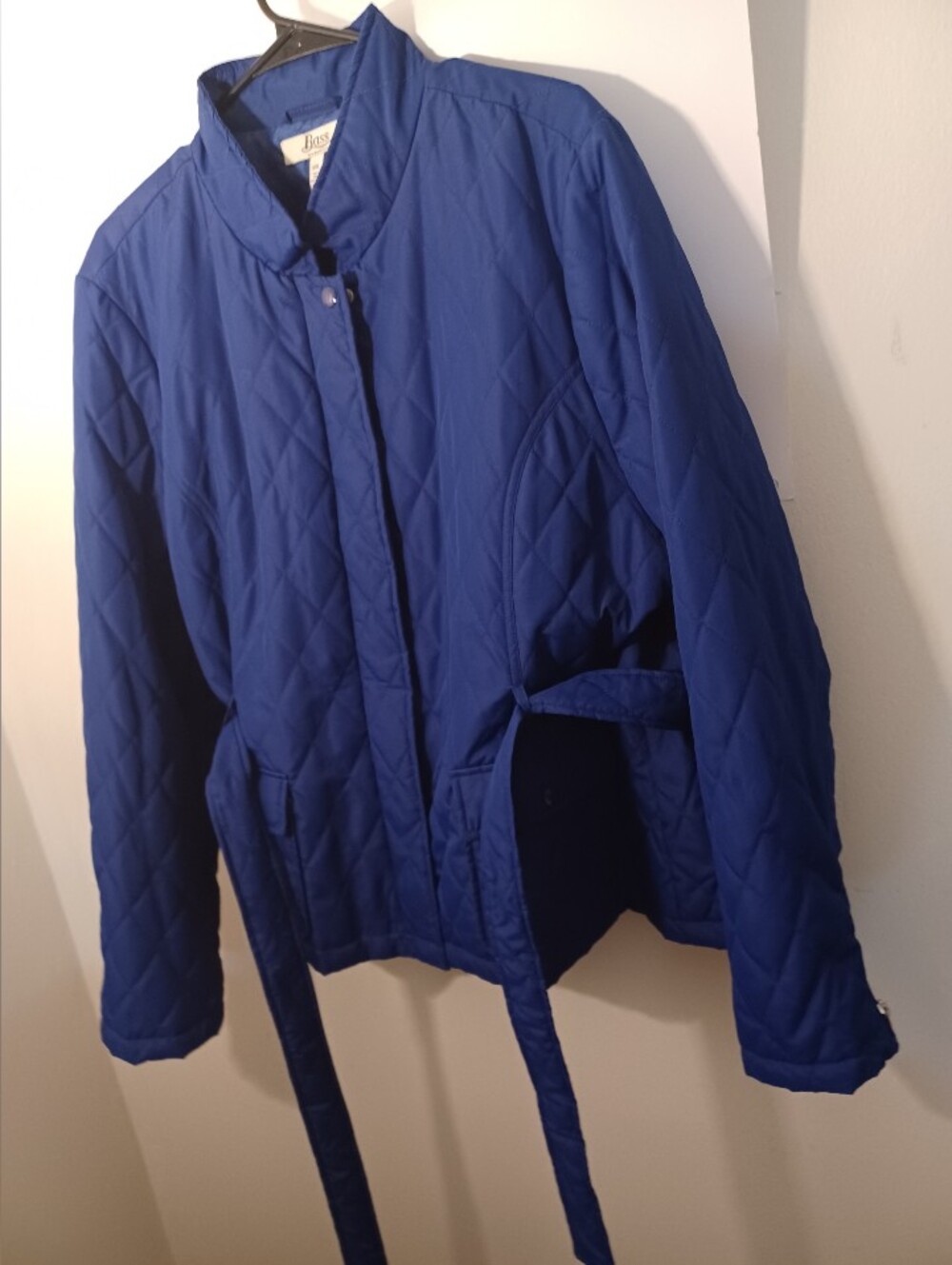 G.H.Bass Quilted Royal Blue Belted Puffer  Jacket Pre-owned XXL